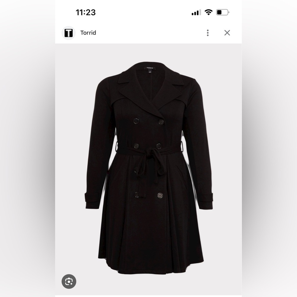 Torrid Brushed Ponte Trenchcoat NWT